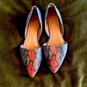 D’orsay flats. Snakeskin print size 37.5